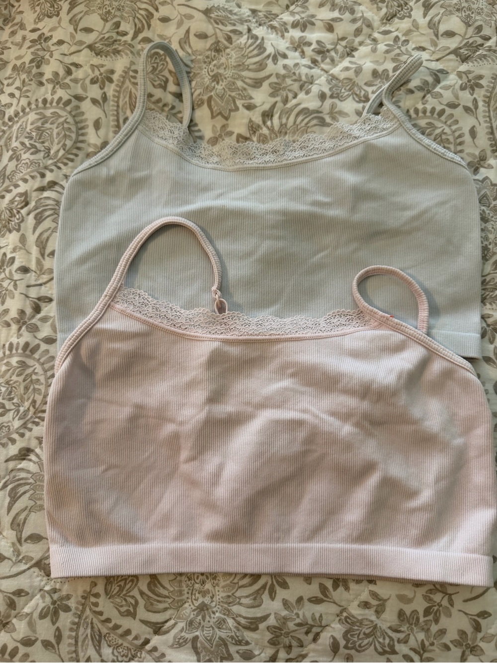 Cat & Jack Soft Ribbed Bralettes - Light Pink & Light Gray